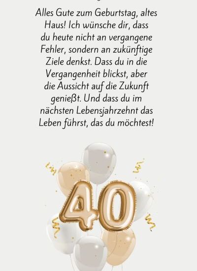 schöne Glückwünsche zum 40. Geburtstag