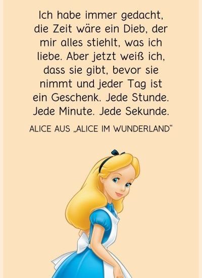 Illustrierter Geburtstagswunsch aus Disneys Alice im Wunderland