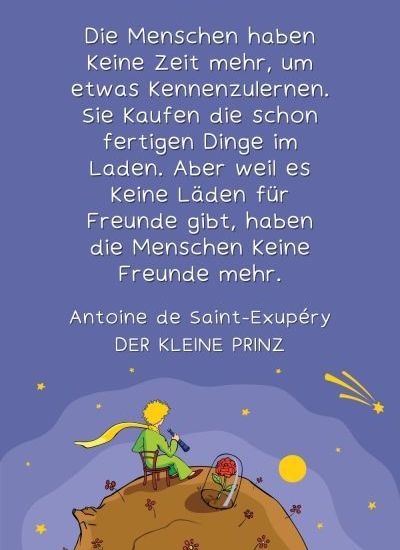 Zitat aus dem Buch Der kleine Prinz über Freundschaft